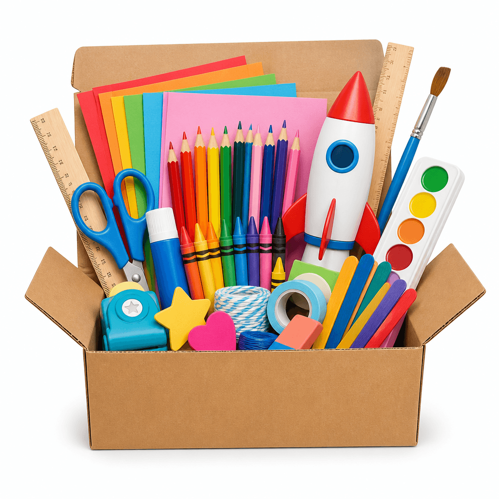 DIY activity kit with craft materials